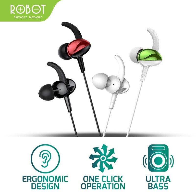 ROBOT RE801 Headset Ultra Bass HD Sound Quality Earphone - Daffina Store