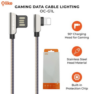 Olike OC-G1L Kabel Data Lightning 2.4A Denim Nylon Braid - Daffina Store