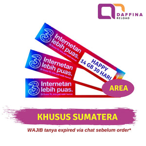 Voucher Tri Happy 14 GB 30 Hari SUMATERA - Daffina Store