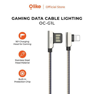Olike OC-G1L Kabel Data Lightning 2.4A Denim Nylon Braid - Daffina Store