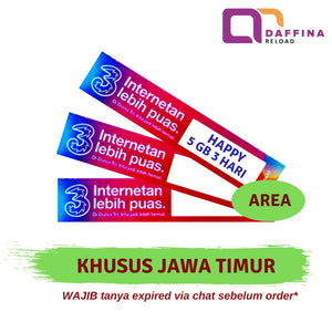 Voucher TRI Happy 5 GB 3 Hari JATIM - Daffina Store