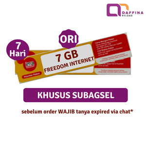Voucher Indosat Freedom Internet 7 GB 7 Hari ORI (Khusus SUBAGSEL) - Daffina Store