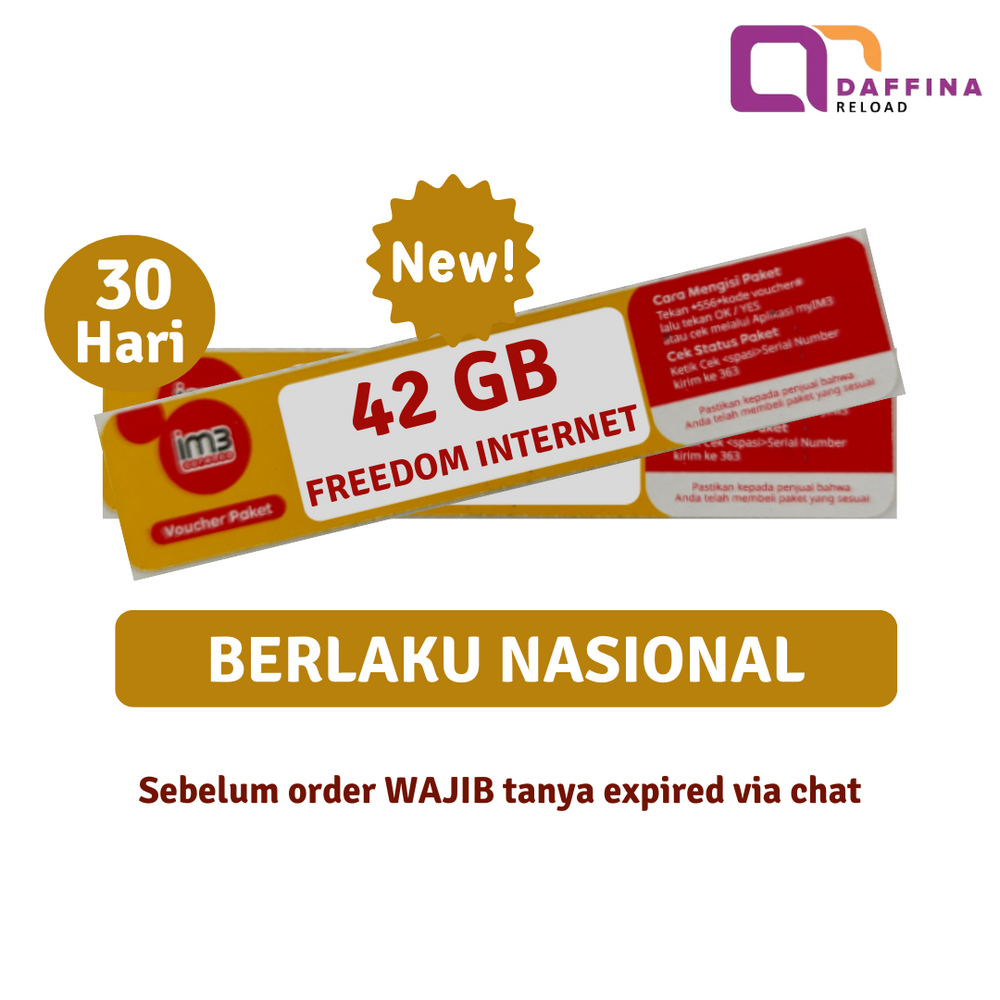 Voucher Indosat Freedom Internet 42 GB