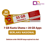 Voucher Indosat Freedom U 35 GB (7GB + 28GB Apps) NASIONAL