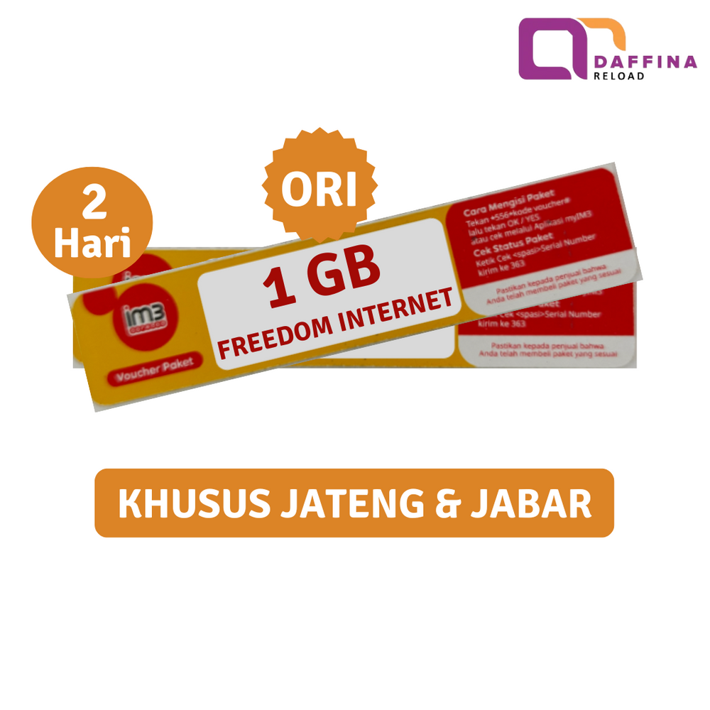 Voucher Indosat 1 GB 2 Hari ORI (JABAR & JATENG)