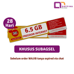 Voucher Indosat Freedom Internet 6.5 GB 28 Hari (Khusus SUBAGSEL)
