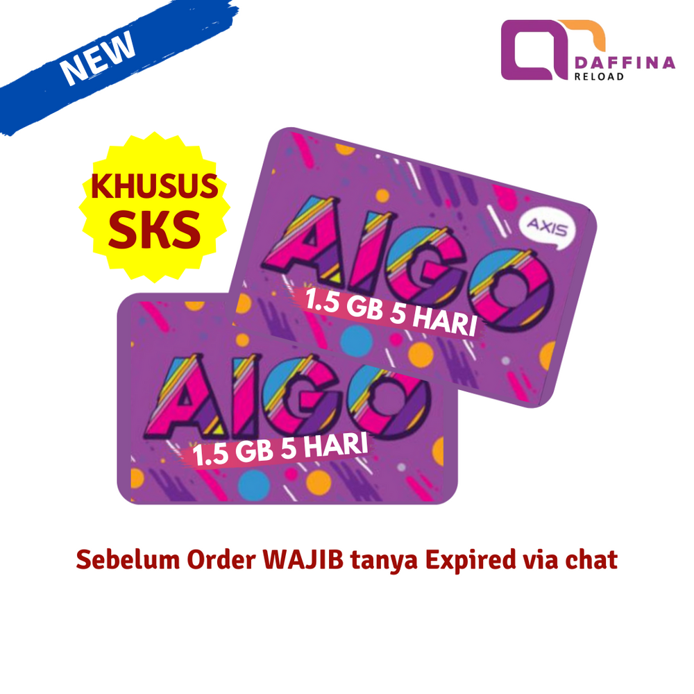 Voucher Axis Aigo 1.5 GB 5 Hari Khusus SKS - Daffina Store