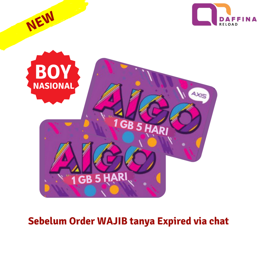 Voucher Axis Aigo BOY Nasional 1 GB 5 Hari - Daffina Store
