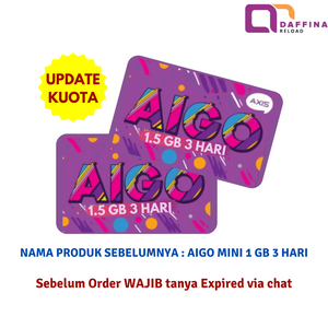 Voucher AXIS AIGO MINI 1.5 GB 3 Hari - Daffina Store