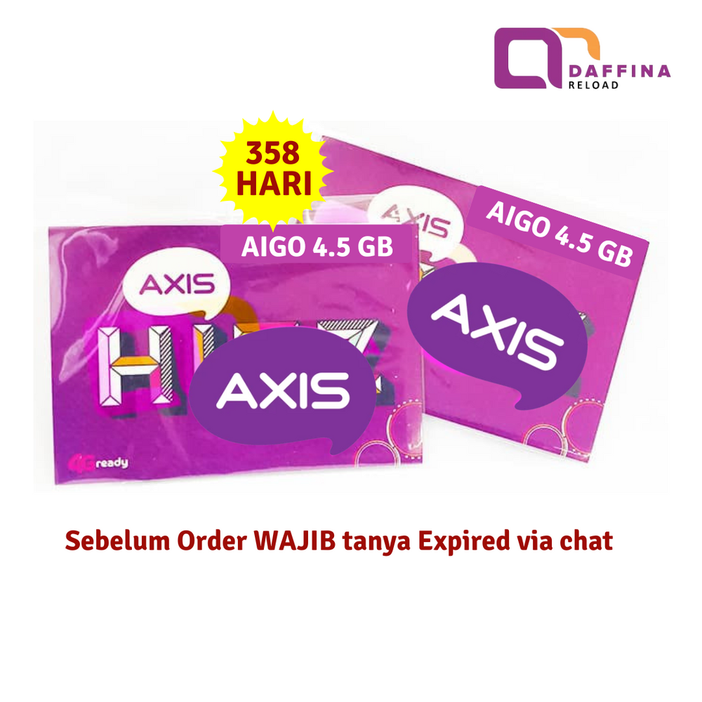 Kartu Perdana AXIS 4.5 GB - Daffina Store