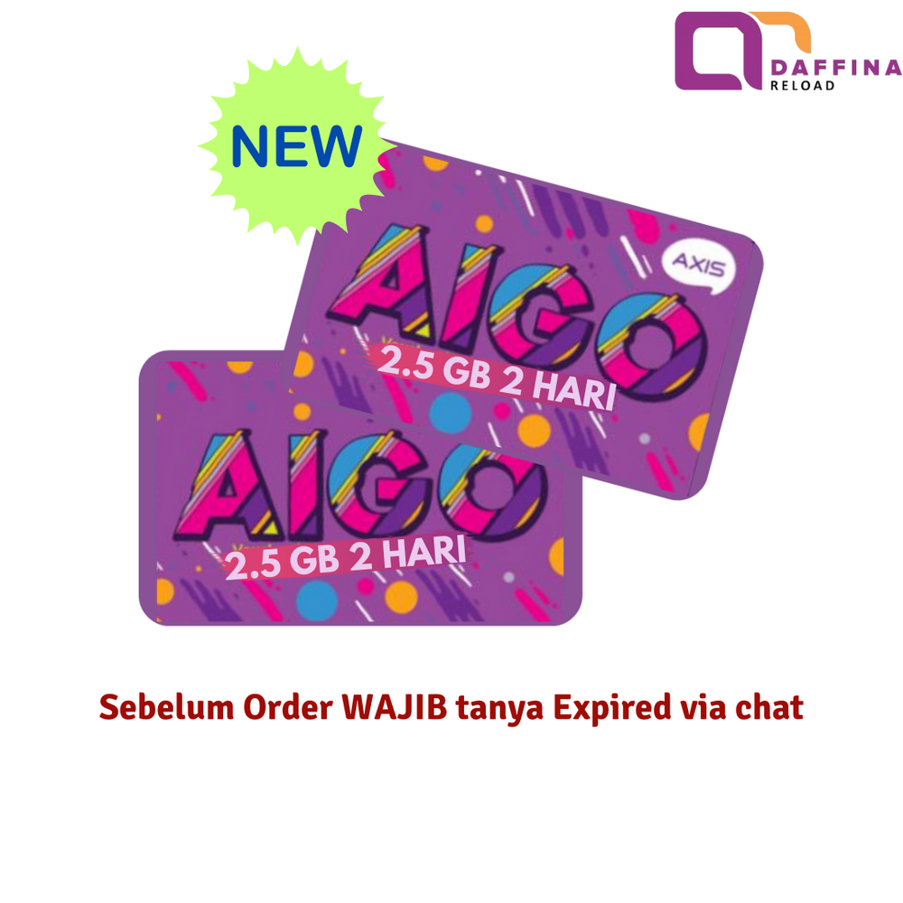 Voucher Axis Aigo 2.5 GB 2 Hari - Daffina Store
