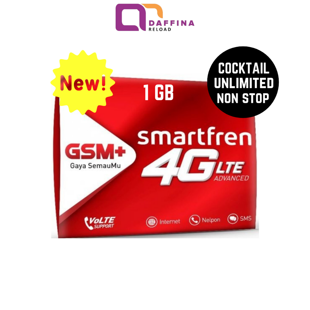 Kartu Perdana Smartfren Cocktail Unlimited Nonstop 1 GB - Daffina Store