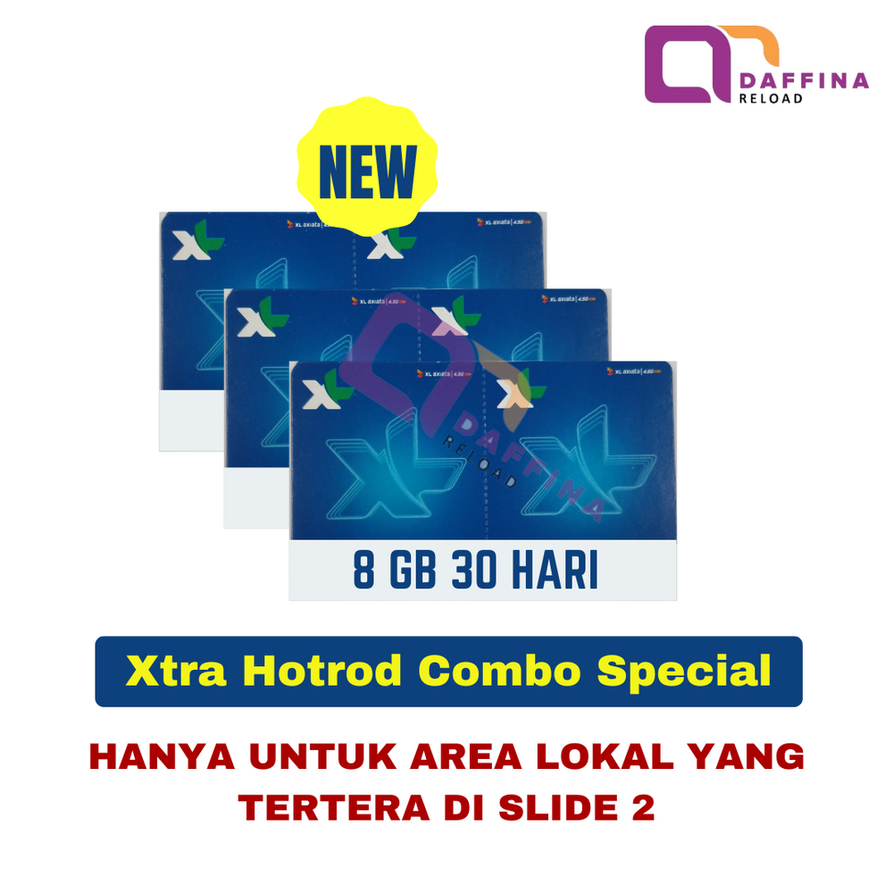 Voucher XL Hotrod Combo Special 8 GB 30 Hari - Daffina Store