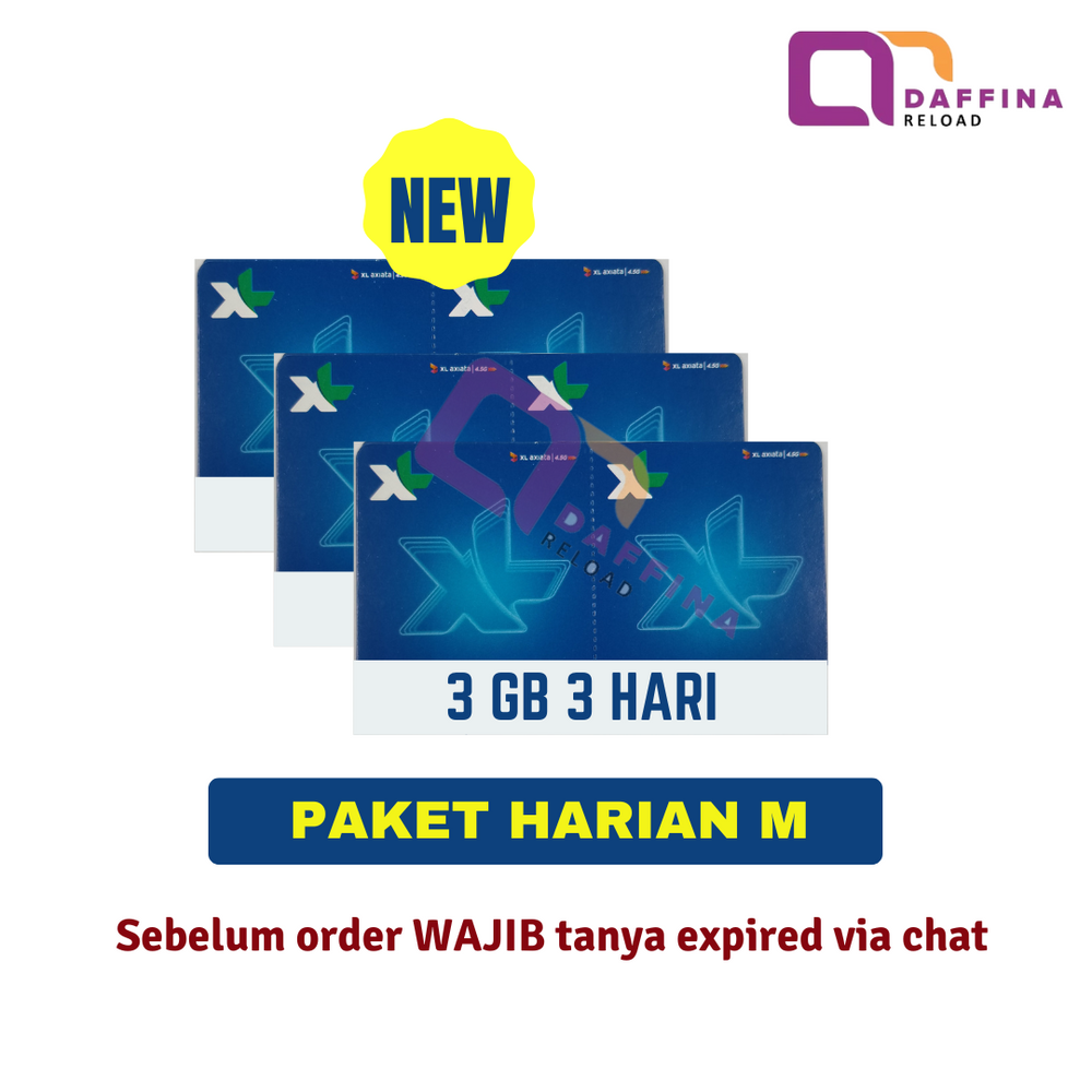 Voucher XL Paket Harian M 3 Hari - Daffina Store