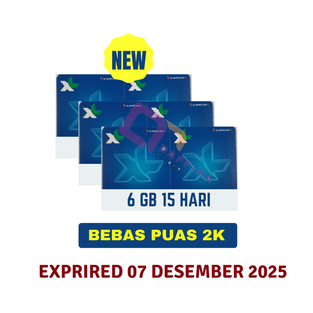 Voucher XL Bebas Puas 2K (6,0 GB) 15 Hari