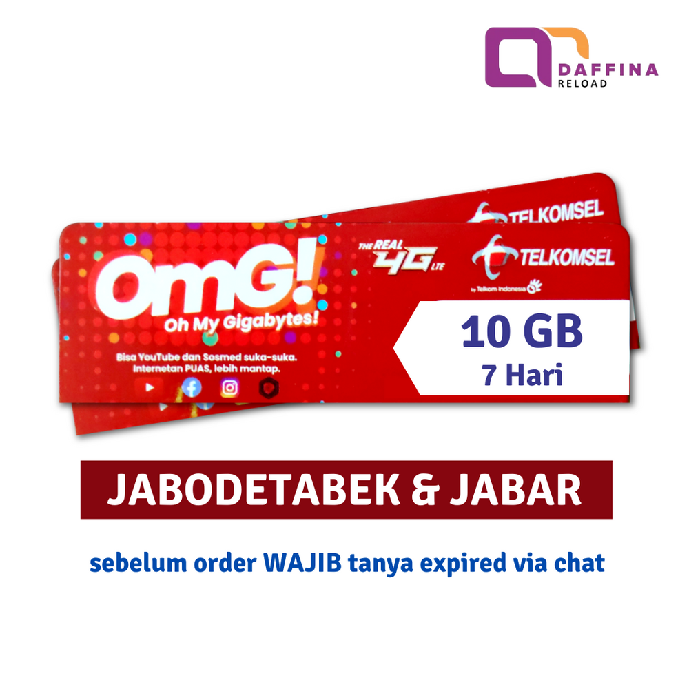 Voucher Telkomsel 10 GB 7 Hari - Daffina Store