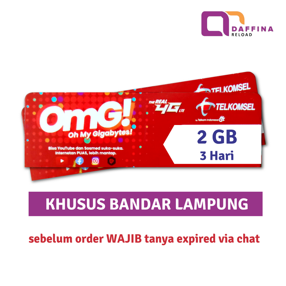 Voucher Telkomsel 2 GB 3 Hari (Khusus Bandar Lampung) - Daffina Store