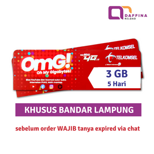Voucher Telkomsel 3 GB 5 Hari (Khusus Bandar Lampung) - Daffina Store