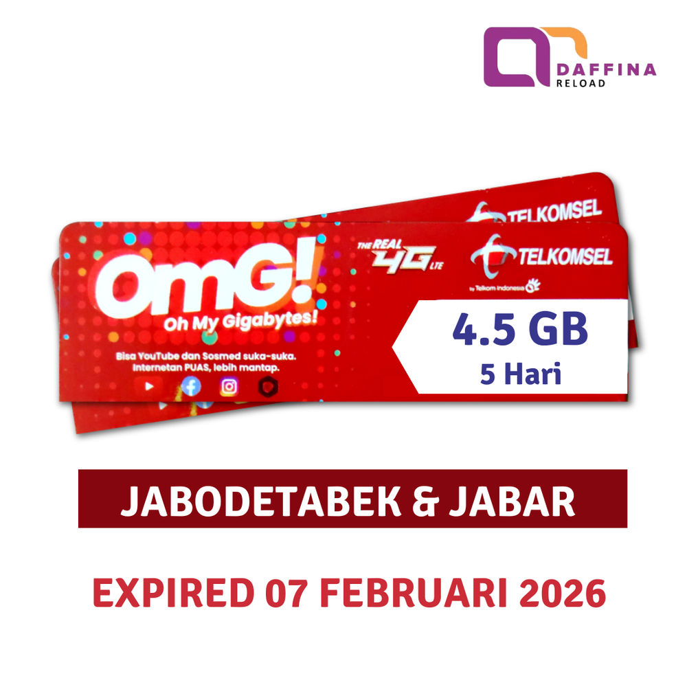 Voucher Telkomsel 4.5 GB 5 Hari