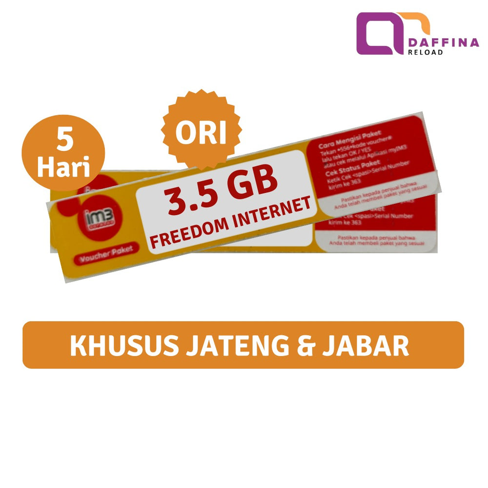 Voucher Indosat Freedom Internet 3.5 GB 5 Hari ORI (JABAR JATENG)