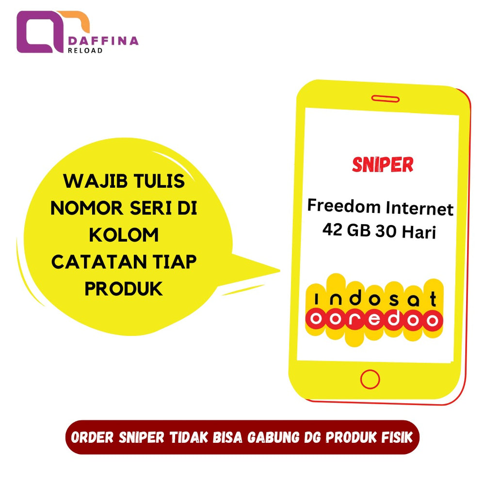 Voucher Indosat Freedom Internet 42 GB (SNIPER)