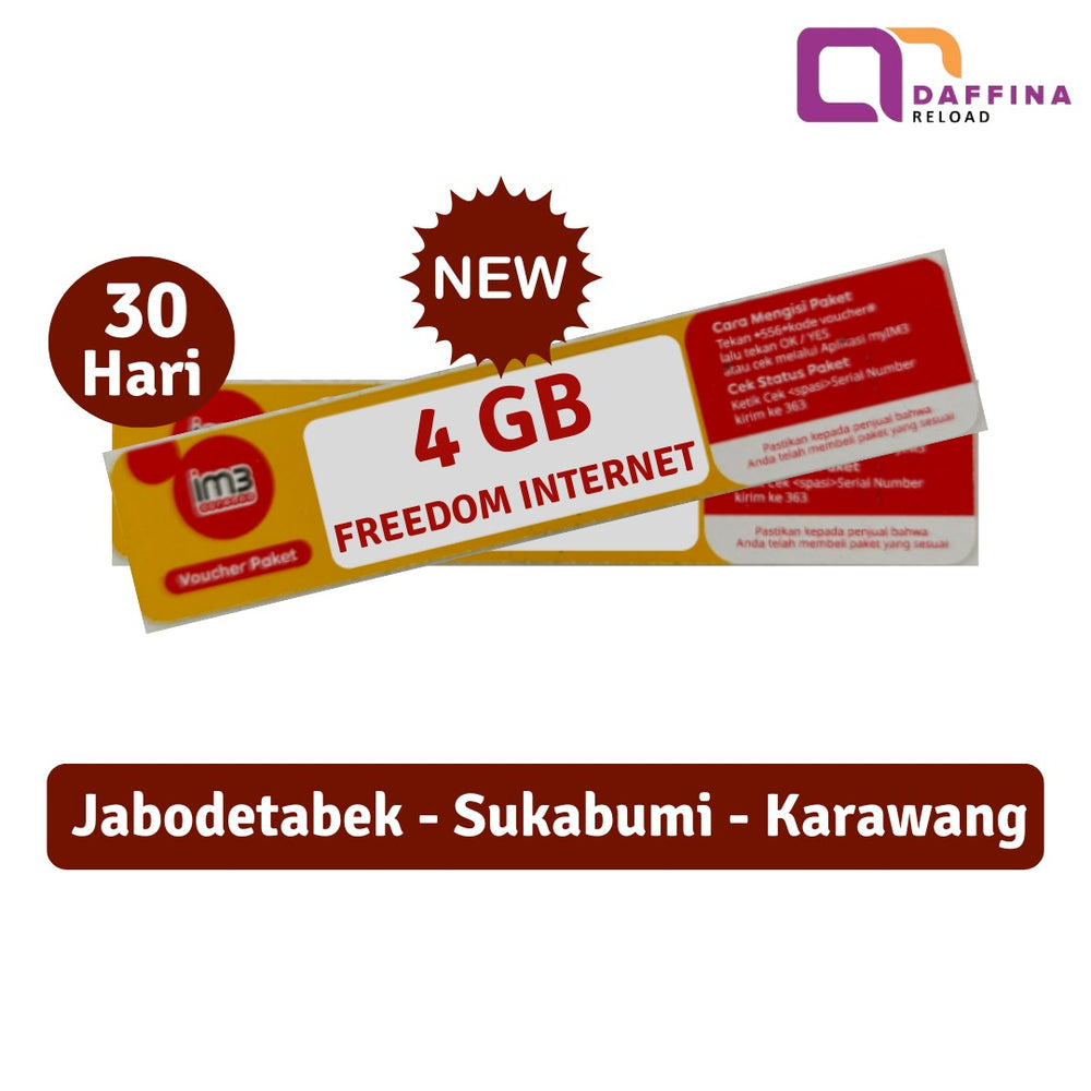 Voucher Indosat Freedom Internet 4 GB (Jabodetabek)