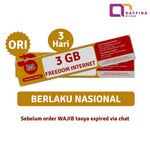 Voucher Indosat Freedom Internet 3 GB 3 Hari Ori Nasional