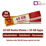 Voucher Indosat Freedom U 45 GB (10GB + 35GB Apps) - Jabodetabek