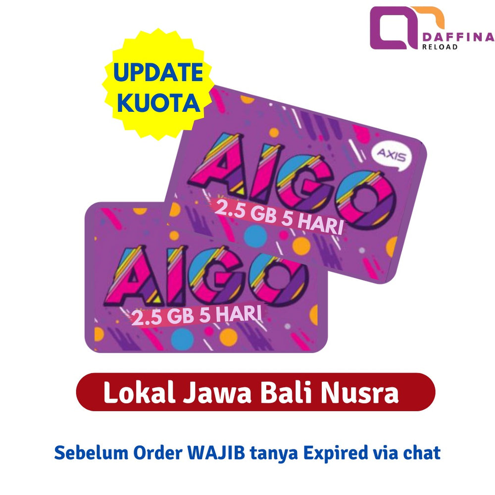 Voucher AXIS AIGO 2.5 GB 5 Hari Lokal Jawa Bali Nusra