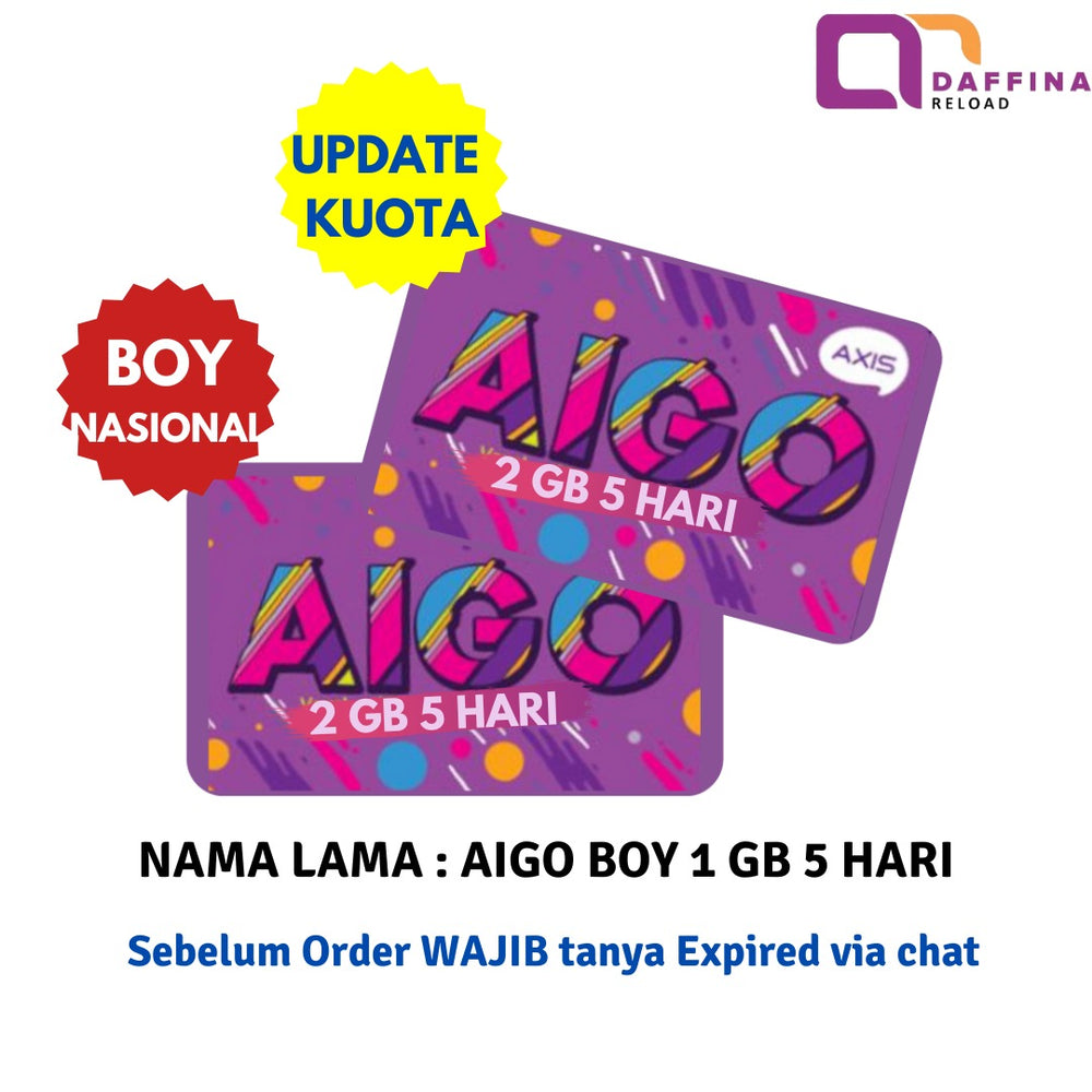 Voucher Axis Aigo BOY Nasional 2 GB 5 Hari