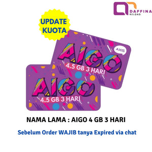 Voucher AXIS AIGO 4.5 GB 3 Hari - Daffina Store