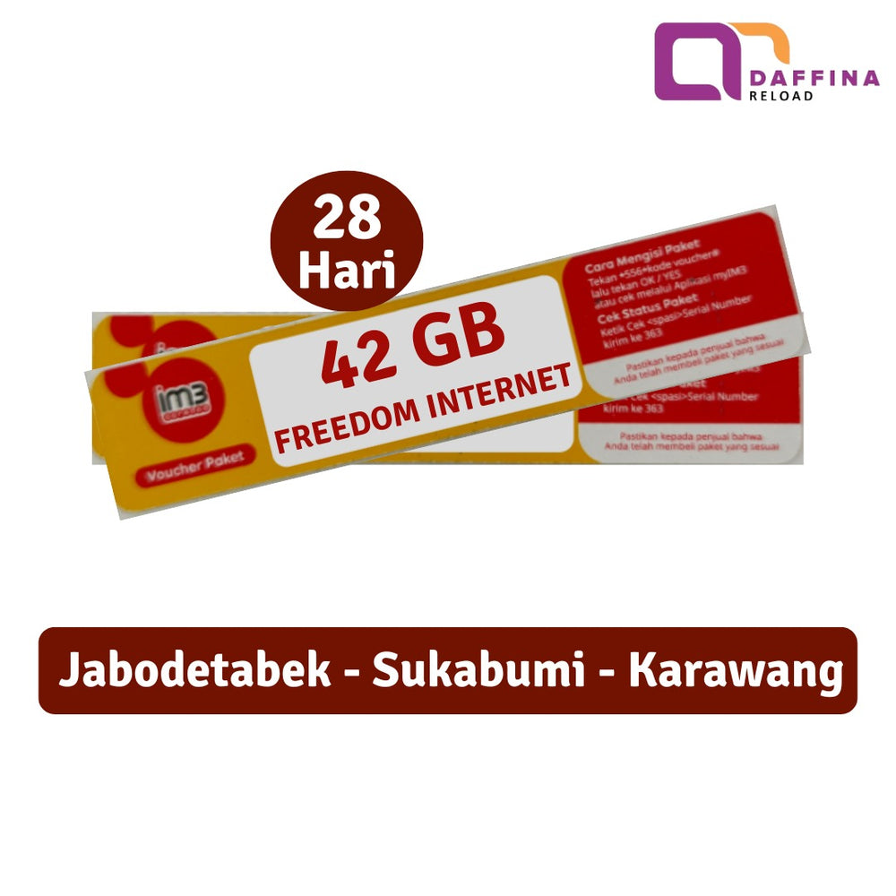 Voucher Indosat Freedom Internet 42 GB (Jabodetabek)