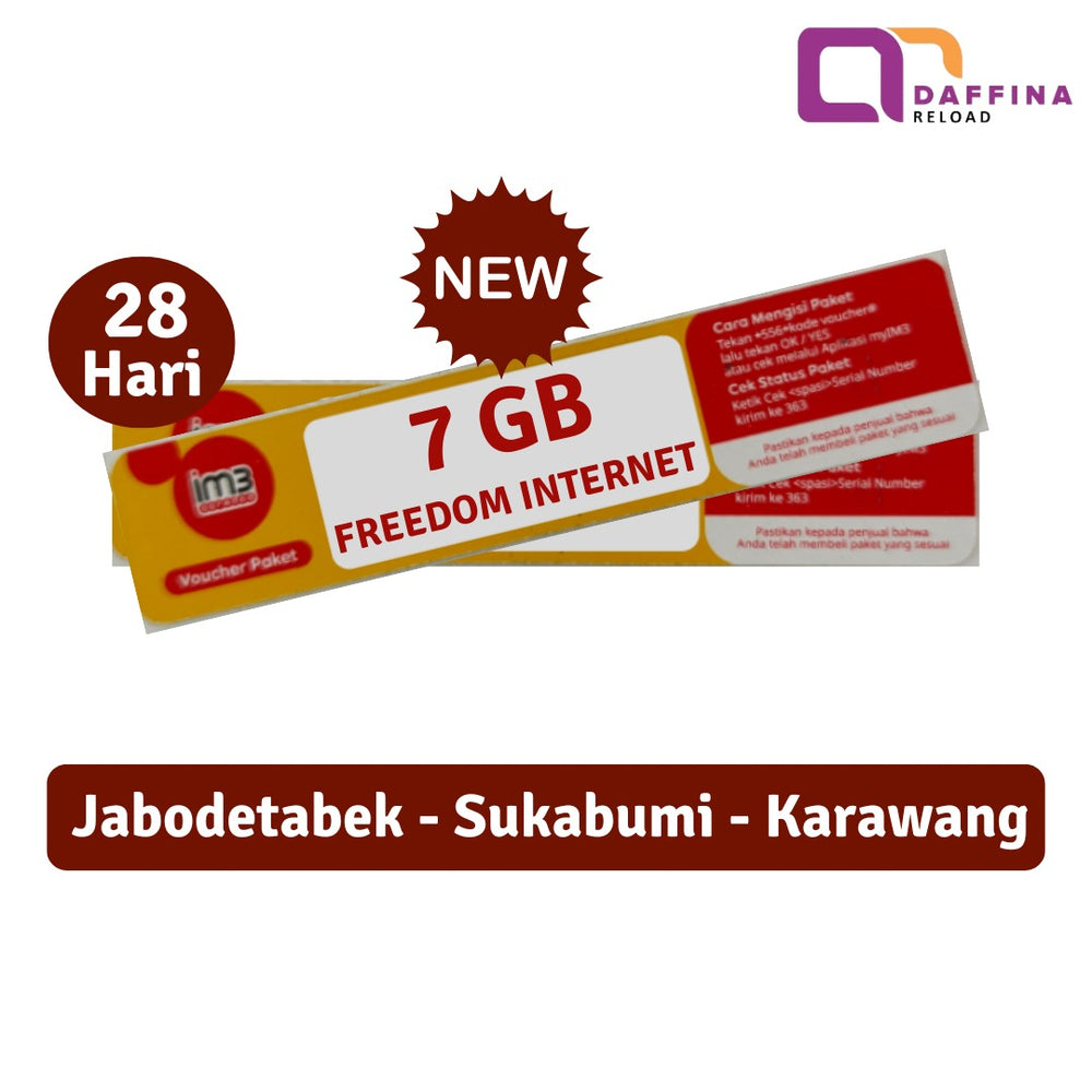 Voucher Indosat Freedom Internet 7 GB 28 Hari (Jabodetabek)