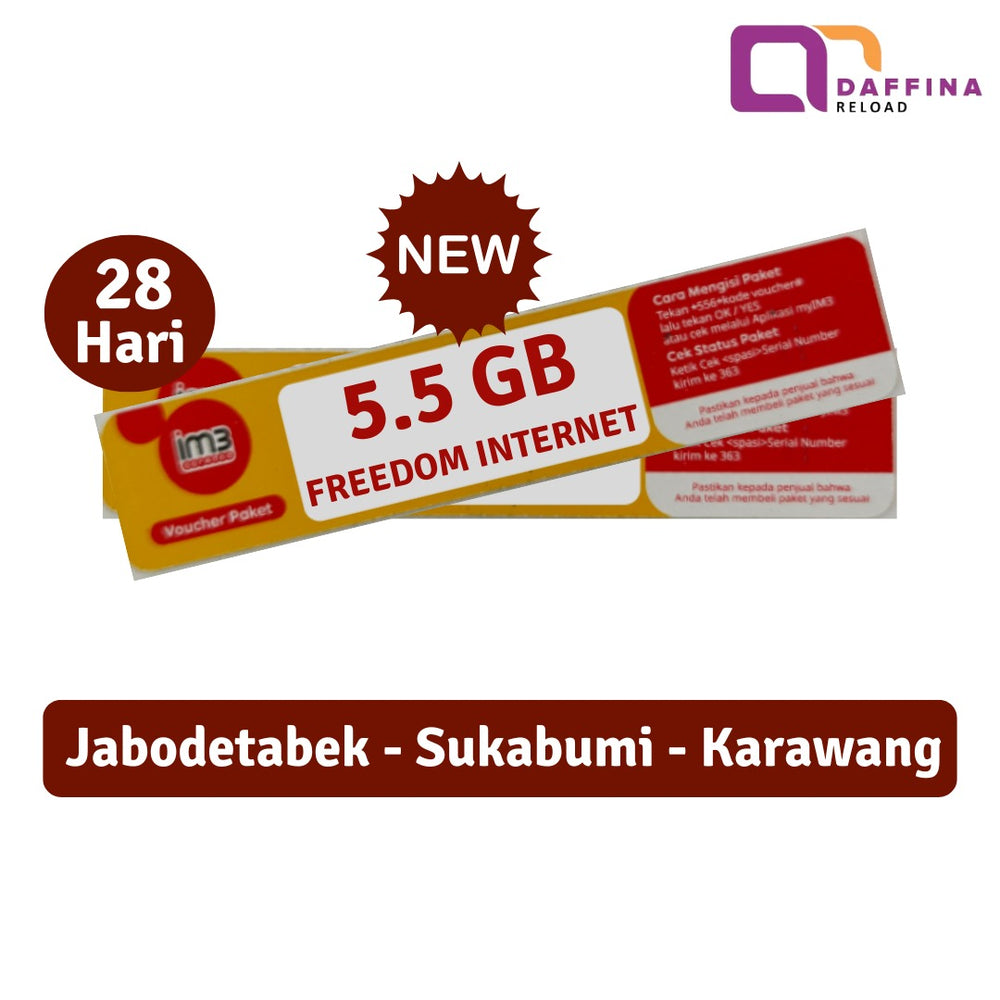 Voucher Indosat Freedom Internet 5.5 GB (Jabodetabek)