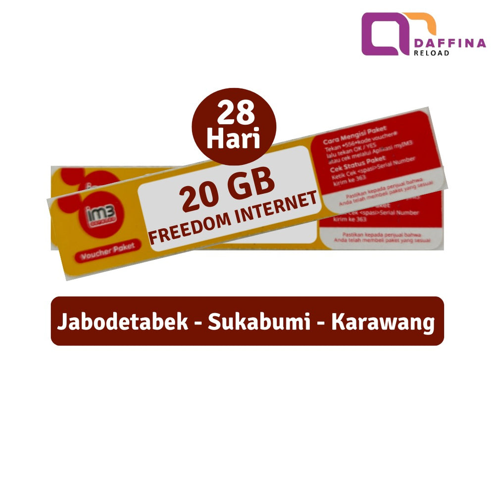 Voucher Indosat Freedom Internet 20 GB (Jabodetabek)