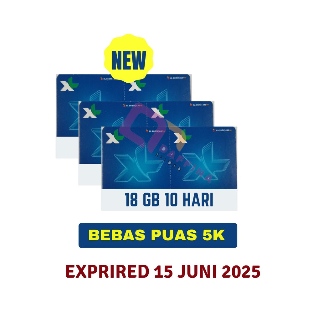 Voucher XL SS Bebas Puas 5K (18 GB) 10 Hari - Daffina Store