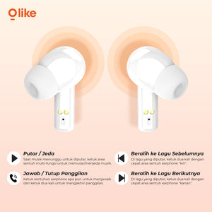 Olike T102 Wireless Earphone Bluetooth Wireless TWS Bluetooth 5.3 Low Latency - Daffina Store