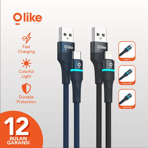 
            
                Muat gambar ke penampil Galeri, Olike D101L LED Lightning Kabel Data 2.4A 1M Braided Fast Charging - Daffina Store
            
        