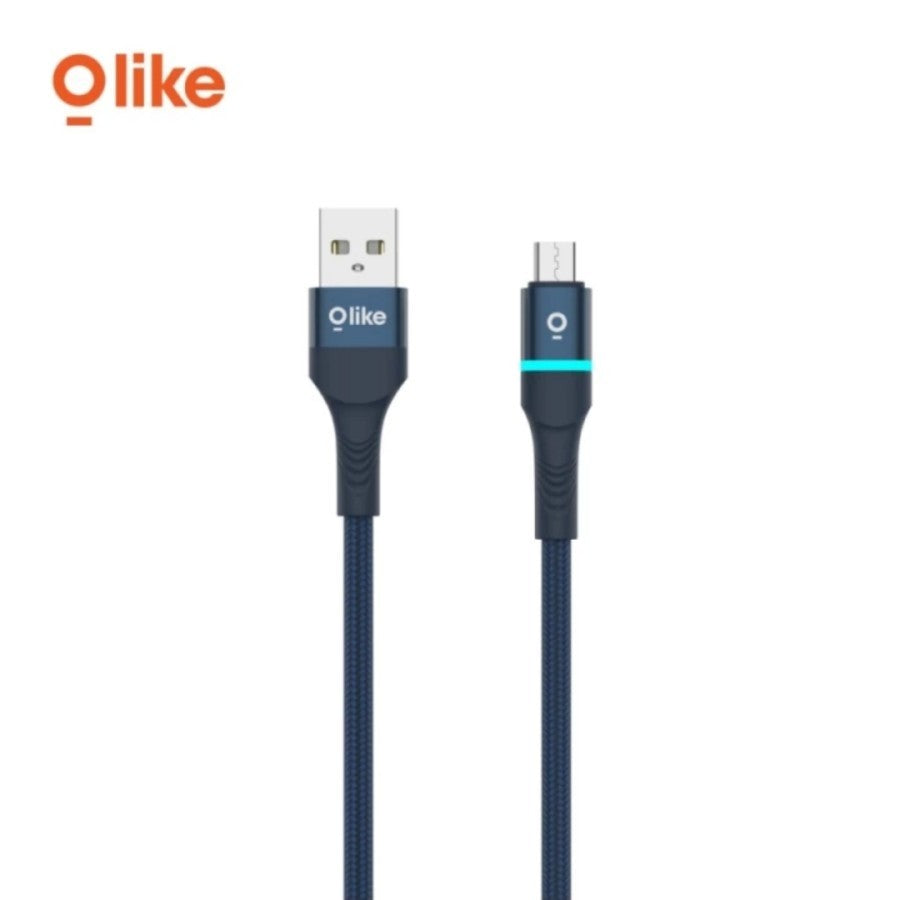 Olike D101M LED Micro USB Kabel Data 2.4A 1M Braided Fast Charging - Daffina Store