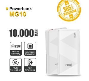 
            
                Muat gambar ke penampil Galeri, Rexi MG10 Power Bank 10.000 Quick Charge PD20W - Daffina Store
            
        
