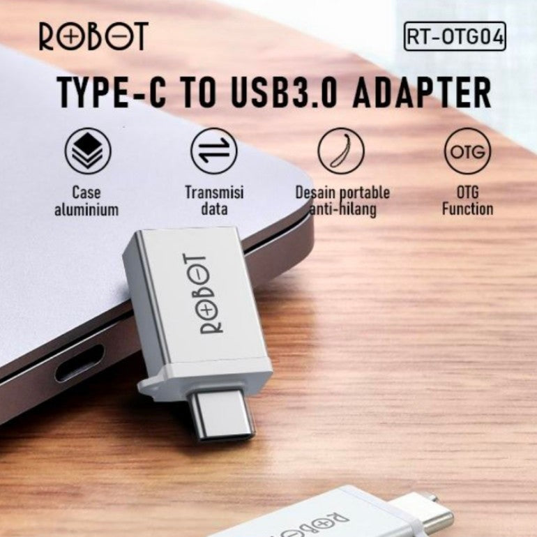 
            
                Muat gambar ke penampil Galeri, ROBOT RT-OTG04 OTG Type-C To USB 3.0 Small &amp;amp; Portable Adapter - Daffina Store
            
        