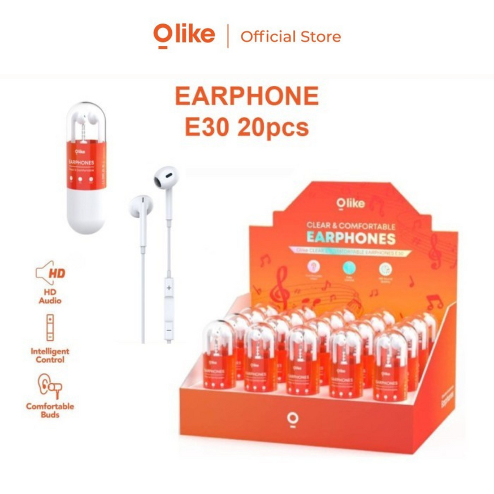 Olike E30 Earphone Sound Clear Comfortable 3.5mm HiFi Sound Quality 1pc