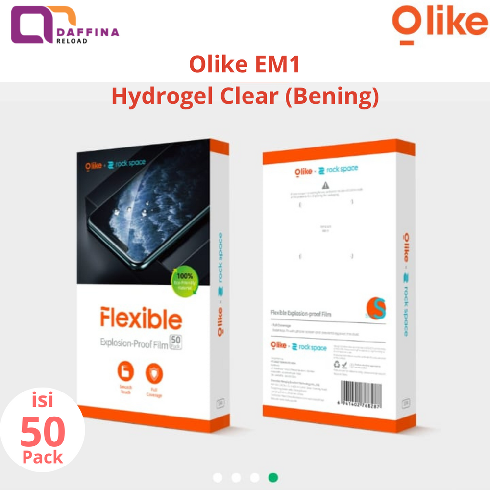 Olike EM1 Hydrogel Flexible Screen Protector Anti Gores Clear 1 Box Isi 50 Pcs - Daffina Store