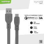 Kabel Type C HIPPO XYRON 3 100 cm 3A Quick Charging 30 Pcs-SATUAN