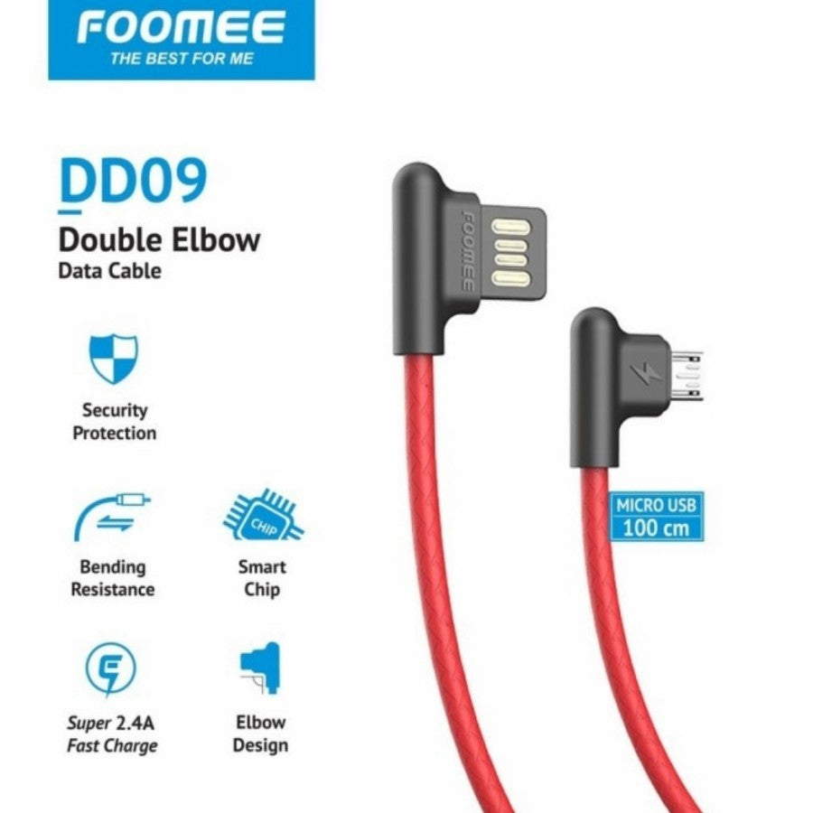 
            
                Muat gambar ke penampil Galeri, Kabel Data Foomee DD09 Elbow Data Cable Micro - Daffina Store
            
        