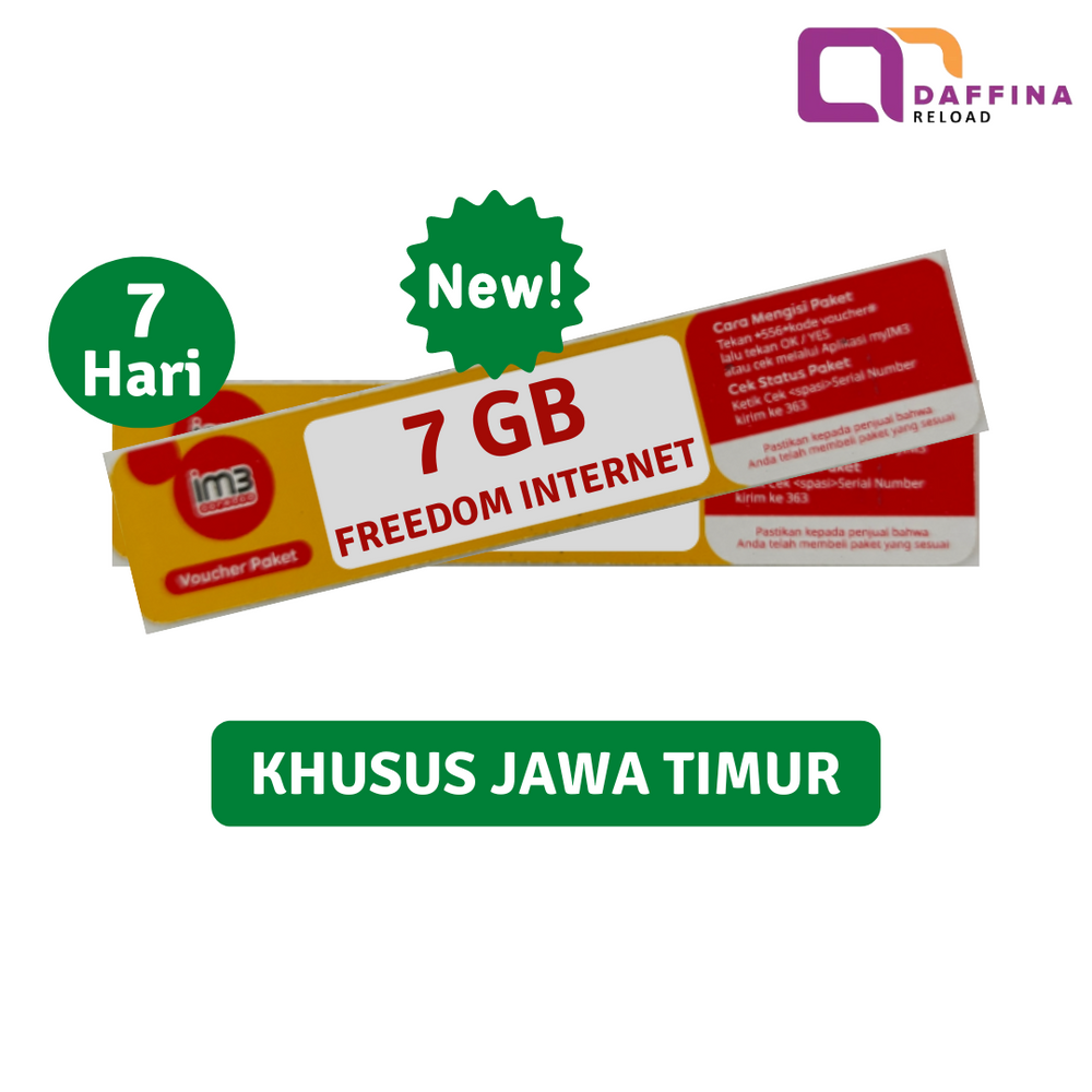 Voucher Indosat Freedom Internet 7 GB 7 Hari (Khusus JATIM)