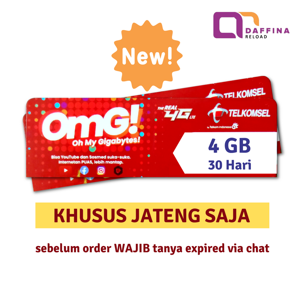 Voucher Telkomsel 4 GB (Khusus JATENG) - Daffina Store