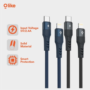 Olike D102M Durable & Secure Braided Nylon Data Cable Micro Usb 2.4A - Daffina Store