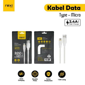 
            
                Muat gambar ke penampil Galeri, Rexi KA02M Cable Data Micro USB Fast Charging 2.4 A 2 Meter 1pcs - Daffina Store
            
        