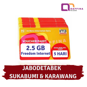 Voucher Indosat Freedom Internet 2.5 GB 5 Hari (Jabodetabek Sukabumi Karawang) - Daffina Store